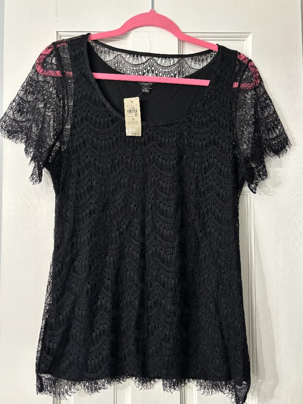 Ann Taylor Black Lace Top - Medium - NEW WITH TAGS